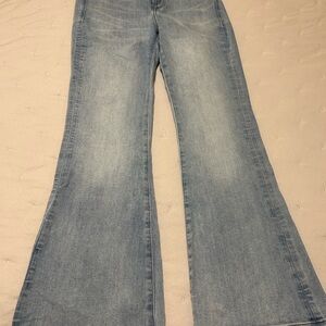 Express Blue Flare Wide Leg Jeans